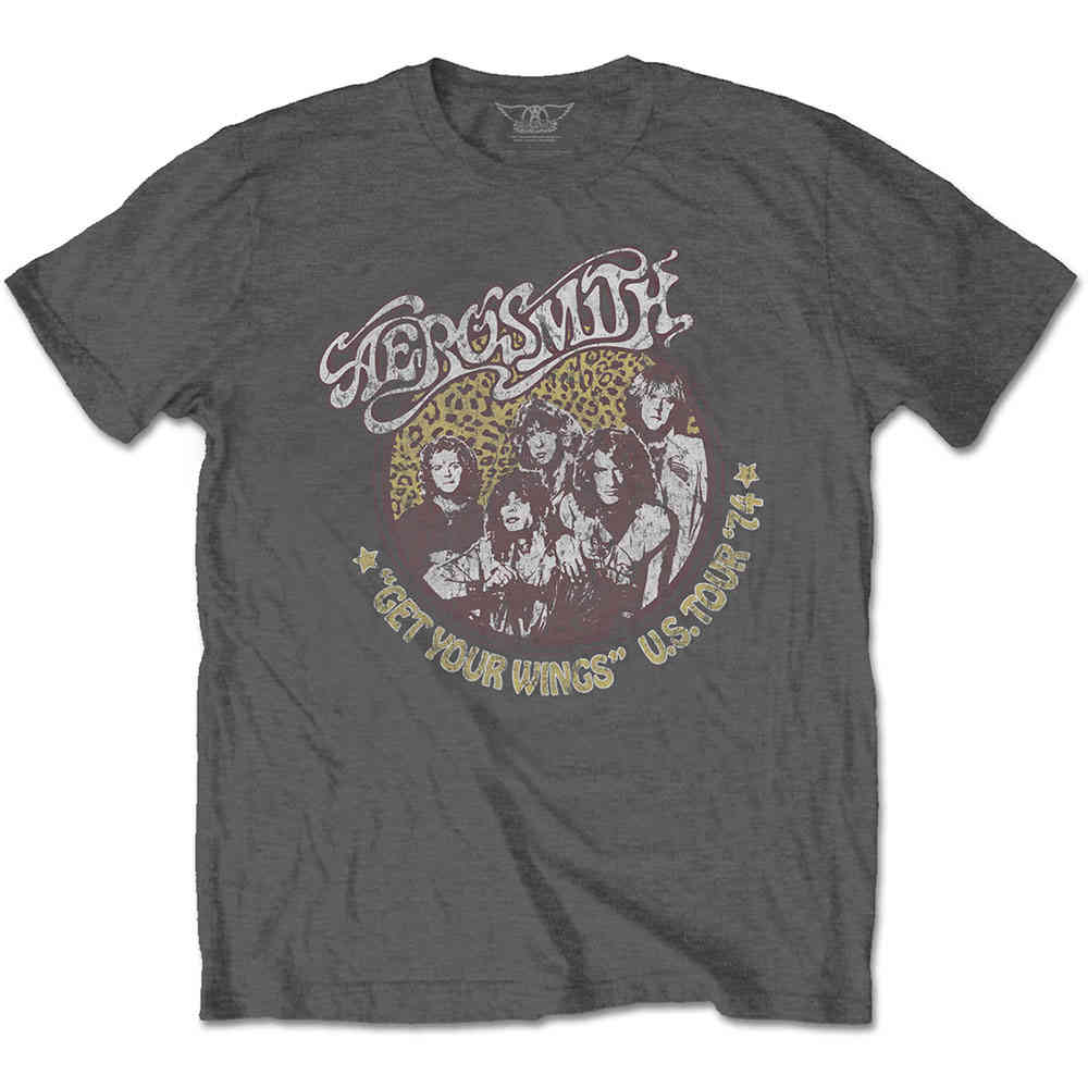 Aerosmith - Cheetah Print T-shirt Homme - Gris